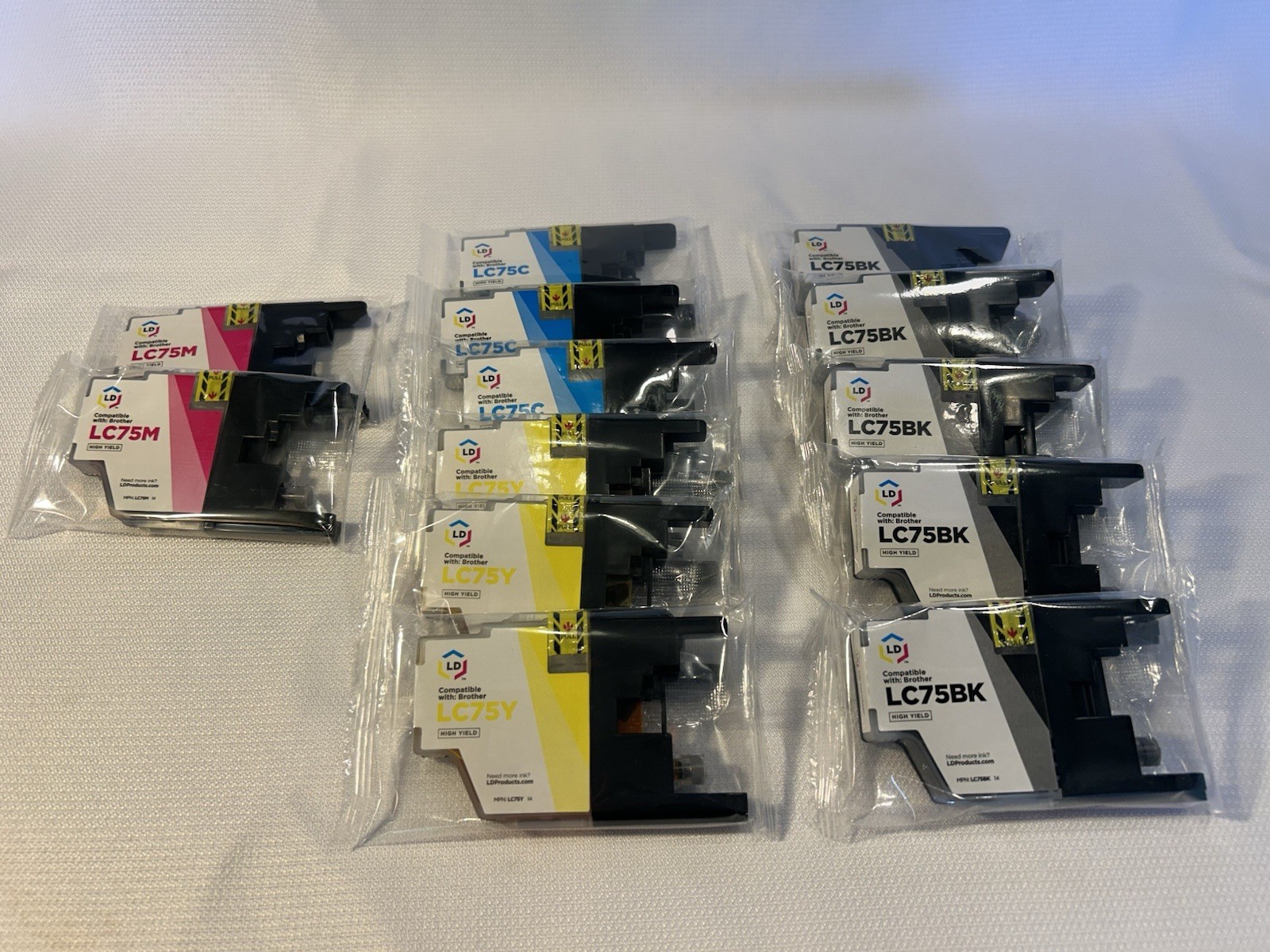 LOT of 13 NEW & SEALED LD LC75BK Cartridges. 