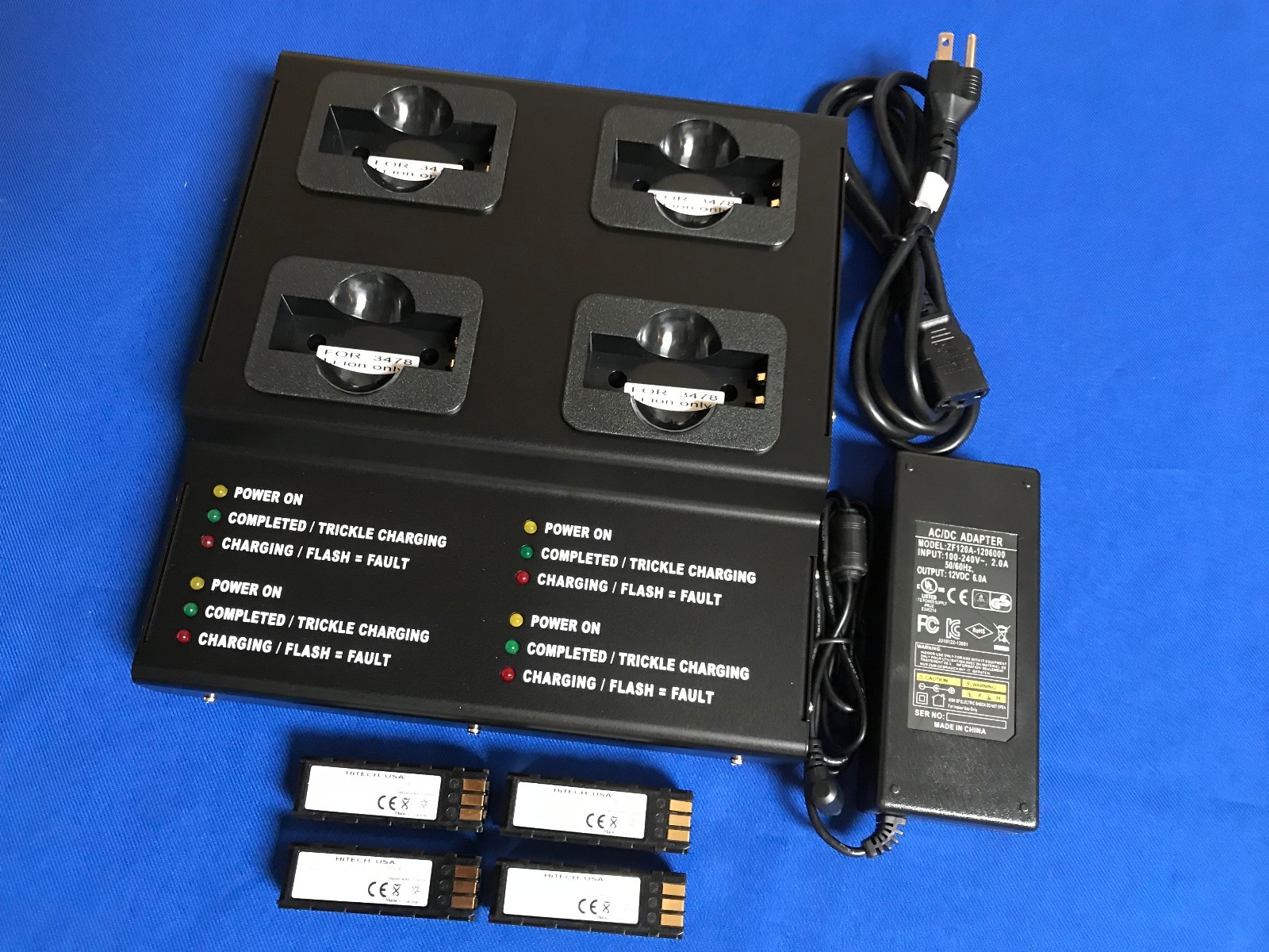 4 Bank Pro Metal Smart Charger w/ 4 of Symbol DS3478#21-62606-01...battery packs
