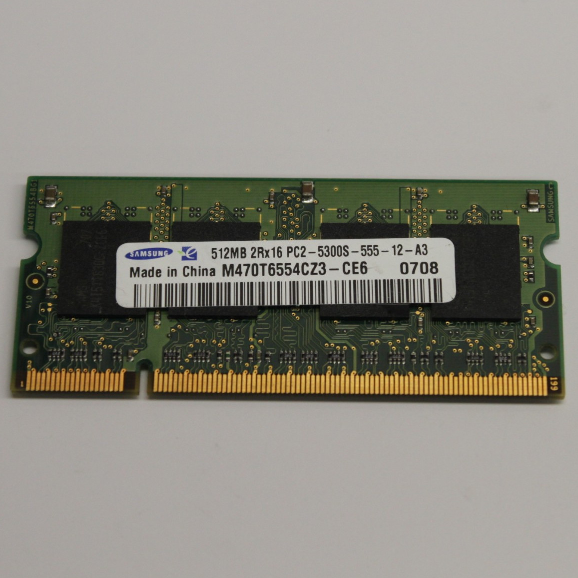 Samsung M470T6554CZ3-CE6 512MB RAM Memory 200P PC2-5300 CL5 8c 32x16 DDR2-667
