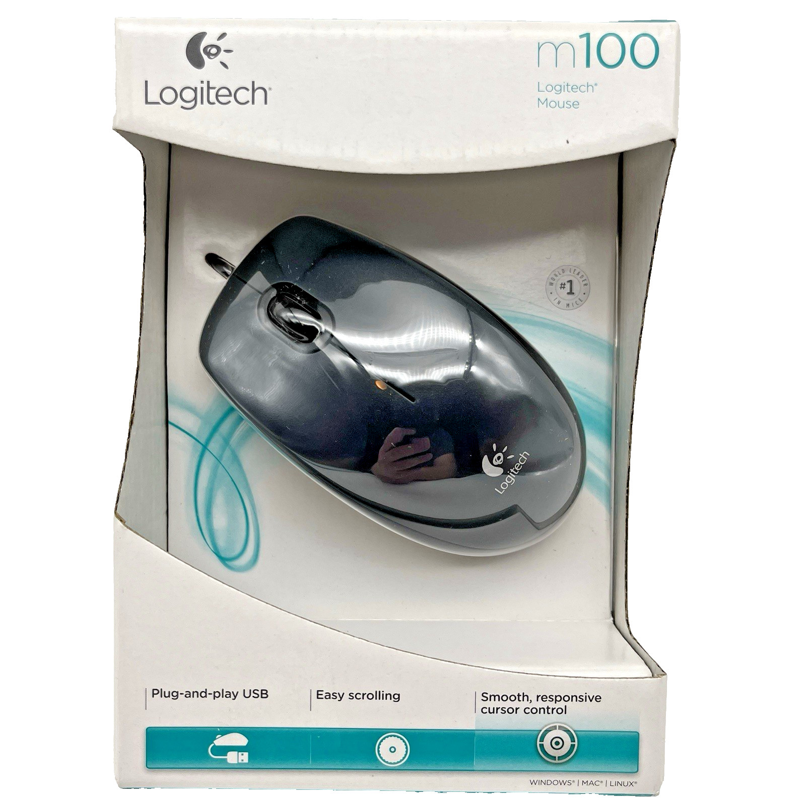 Logitech M100 (910001601) Wired Optical Mouse NEW, Sealed