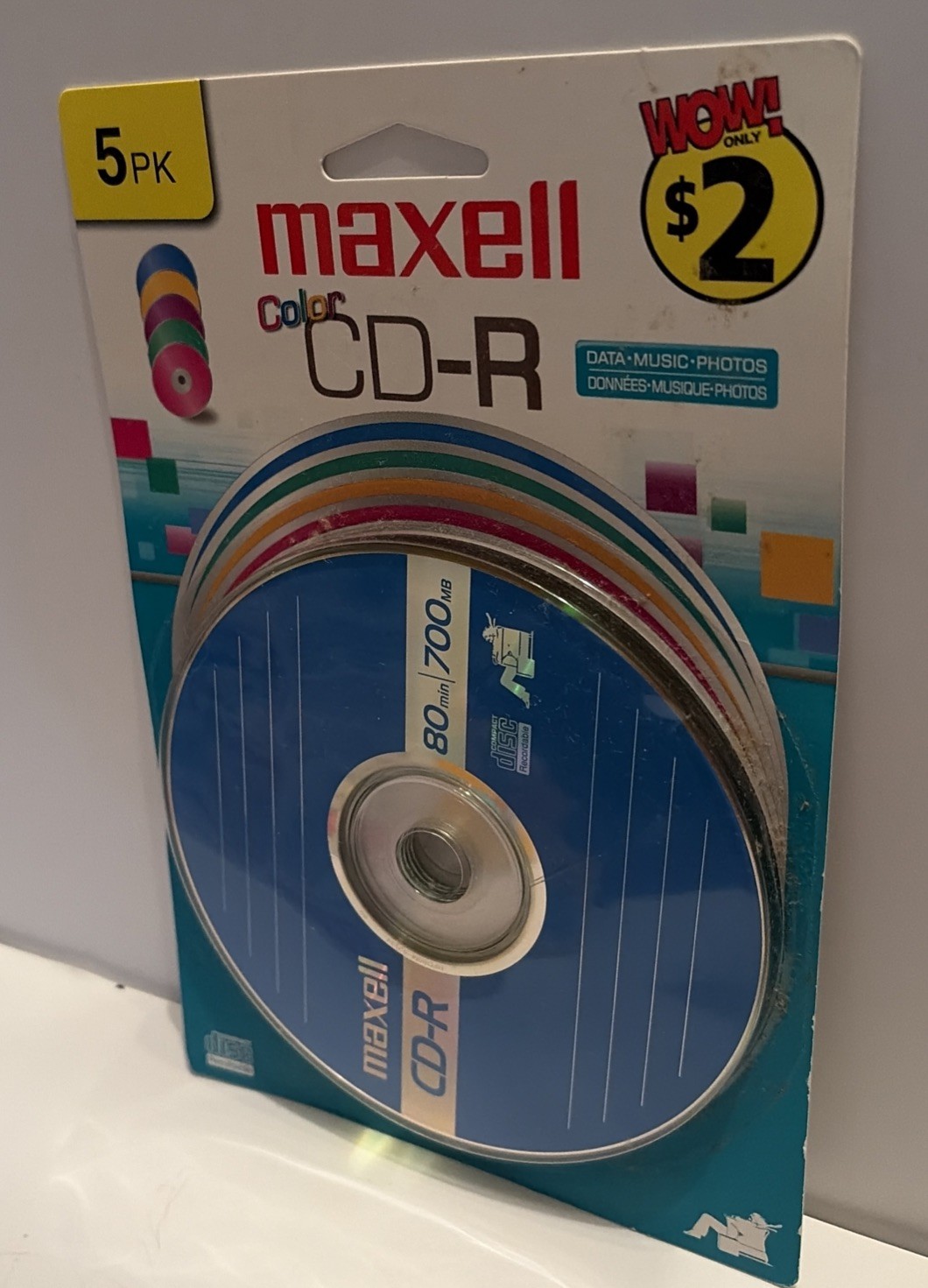 Maxwell 5 Pack Color CD-R 700MB 80 Minute Data Music Photos Sealed