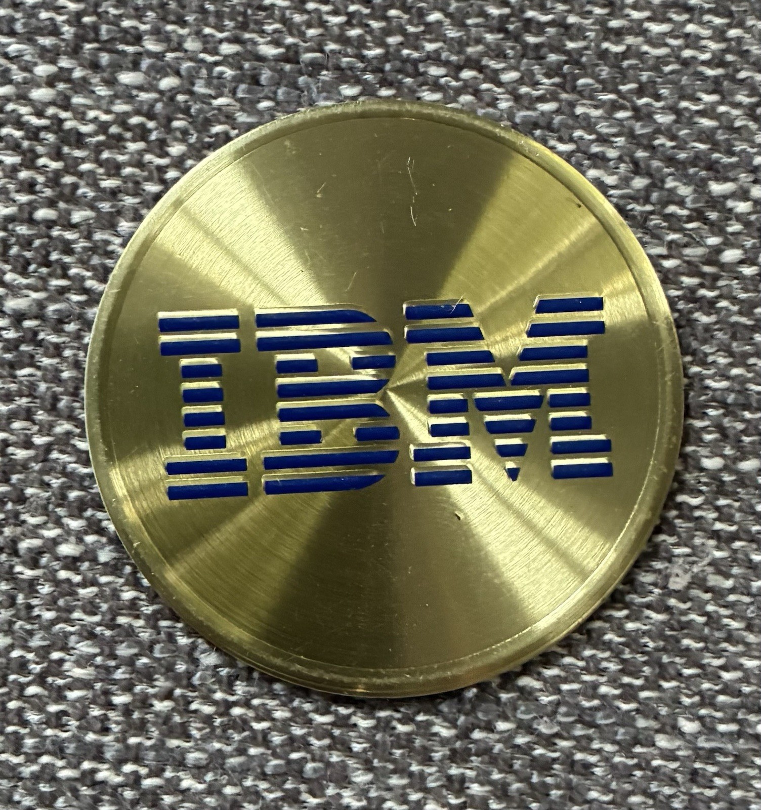 IBM Logo Label Foil Case Sticker Badge Vintage NOS USA