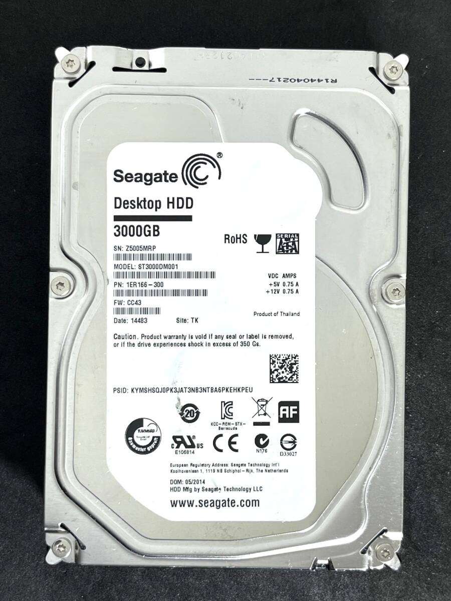 3TB  Seagate / ST3000DM001 F/W CC43 [Used: 326h] Very Low Activity 3.5-inch Int