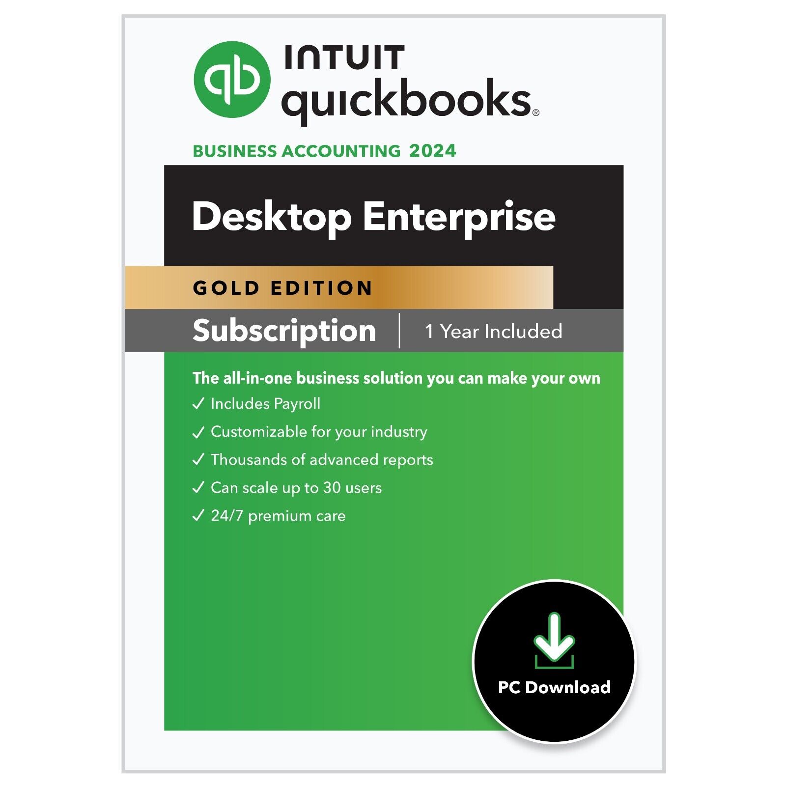 QuickBooks Enterprise 2024 Gold - 1 User 20% off DIGITAL DOWNLOAD