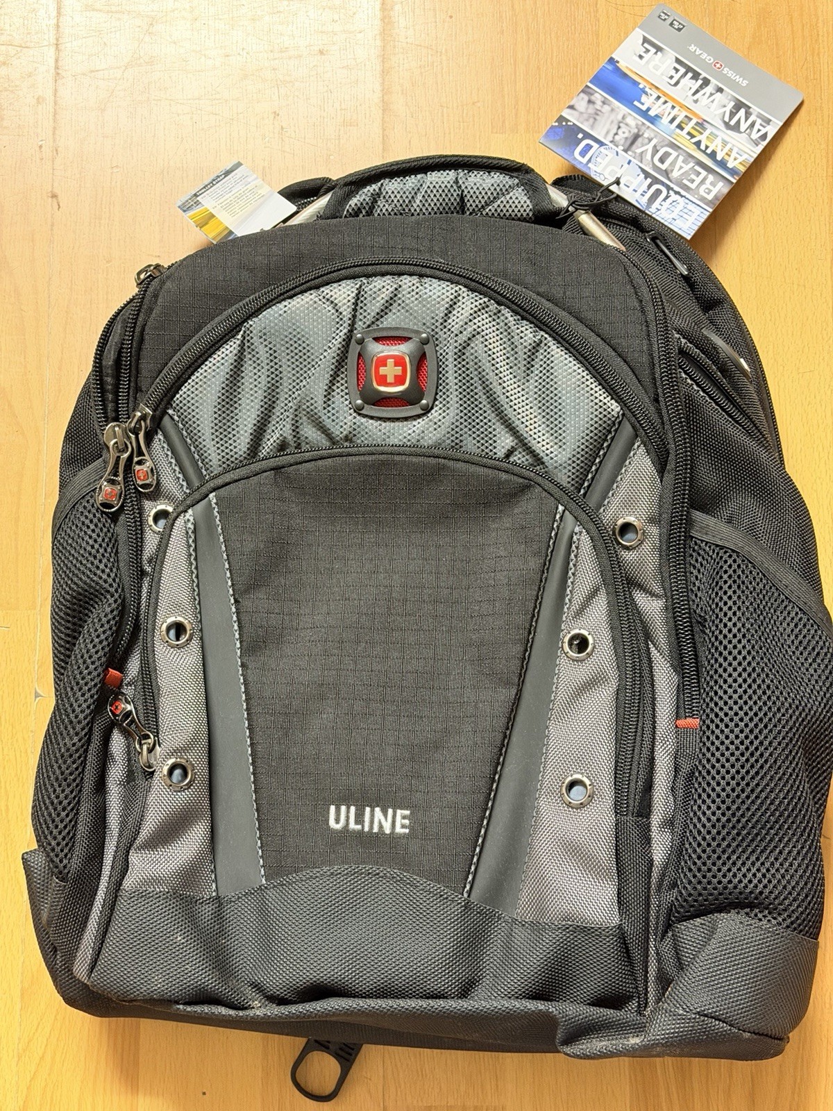 New Swiss Gear Uline Laptop Notebook Tablet Backpack Black/Gray