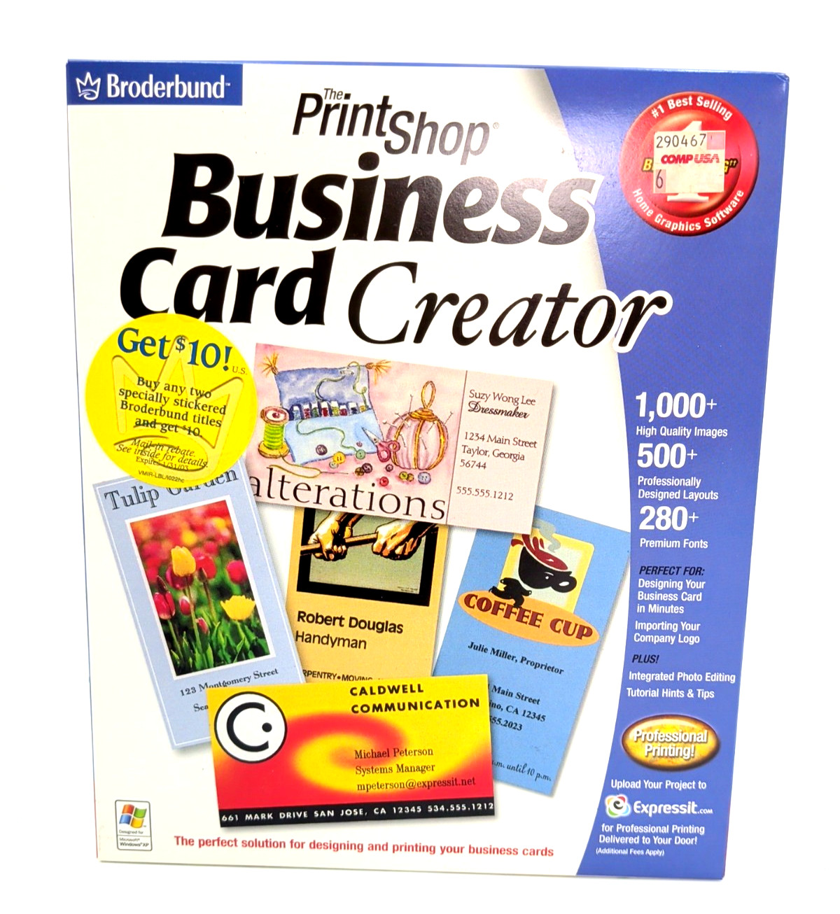 VTG Broderbund Print Shop Business Card Creator CD-ROM Windows Home Graphics NIB