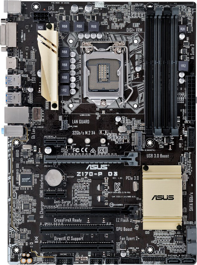 FOR ASUS Z170-P D3 Motherboard Test OK Z97/LGA1150/32G/DDR3/Z170/1151