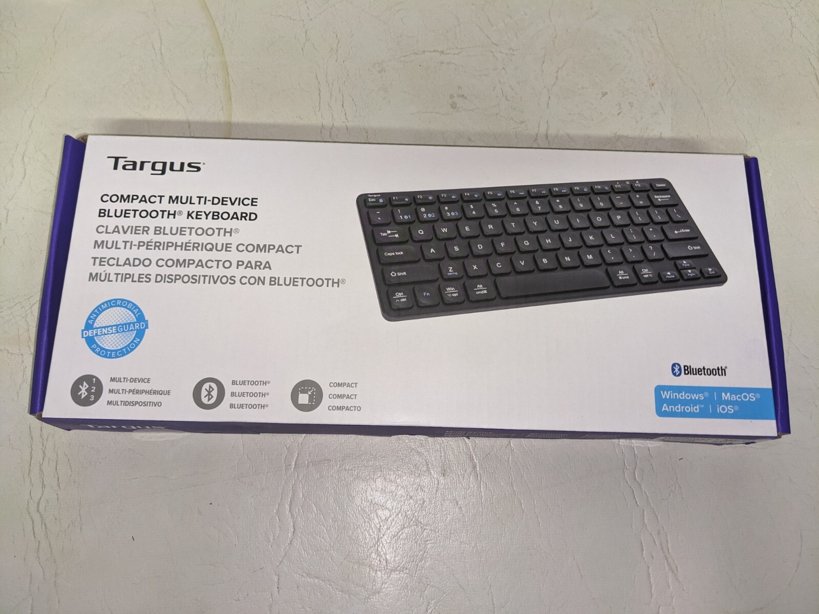 TARGUS AKB862US Compact Multi-Device Bluetooth Antimicrobial Keyboard 167