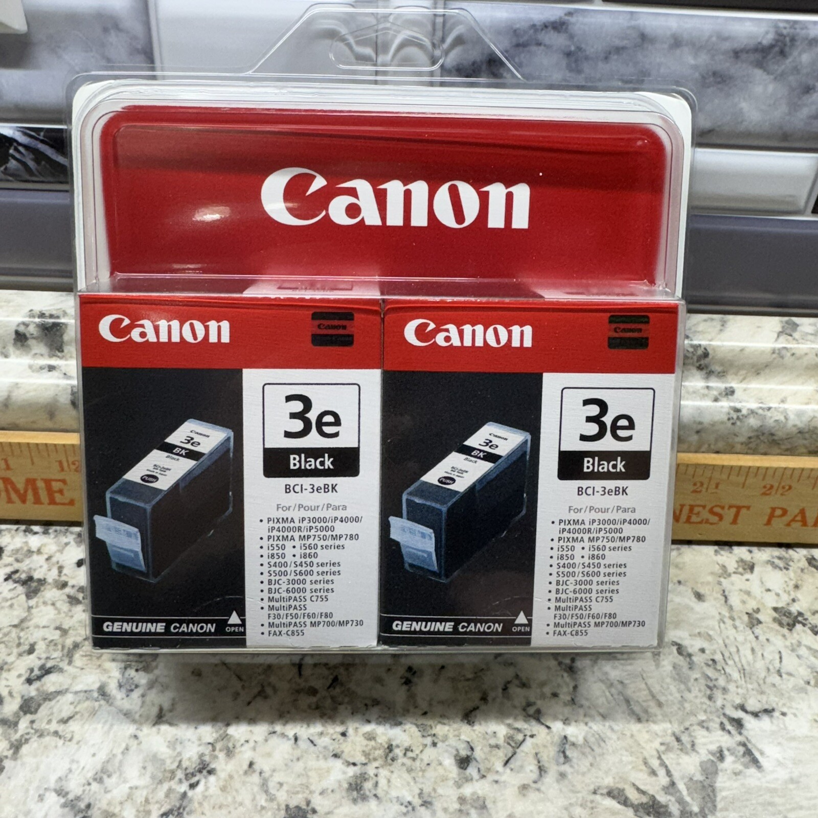 GENUINE Canon 3e Black Ink Cartridge BCI-3eBK 2 Pack NEW SEALED Creative Park