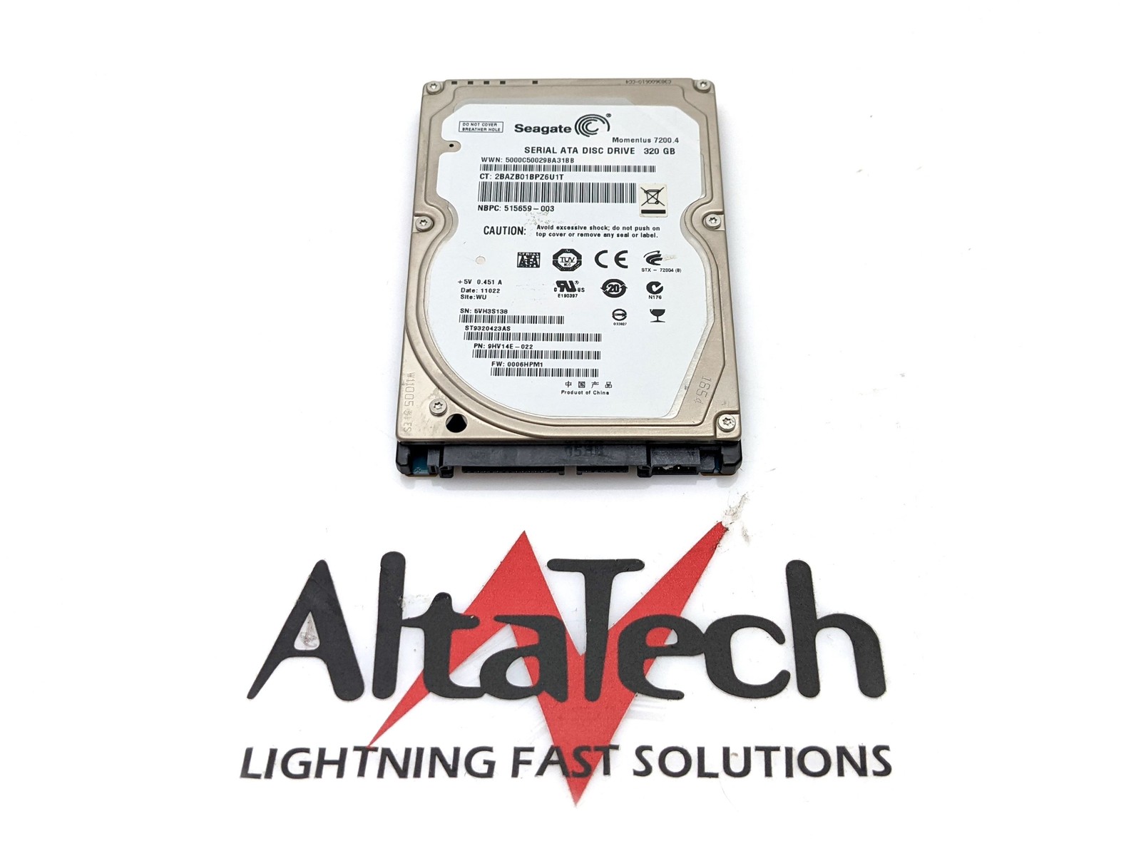 Seagate 320GB SFF SATA Laptop Hard Disk Drive ST9320423AS, 3Gbps 7.2k 2.5" HDD