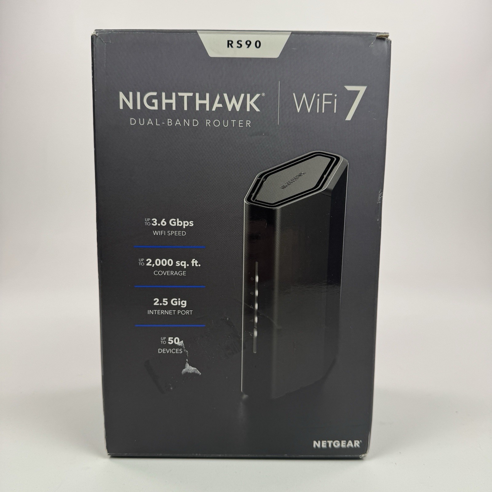 NETGEAR Nighthawk RS90 (RS90) WiFi 7 Dual-Band Router, 3.6 Gbps, Black