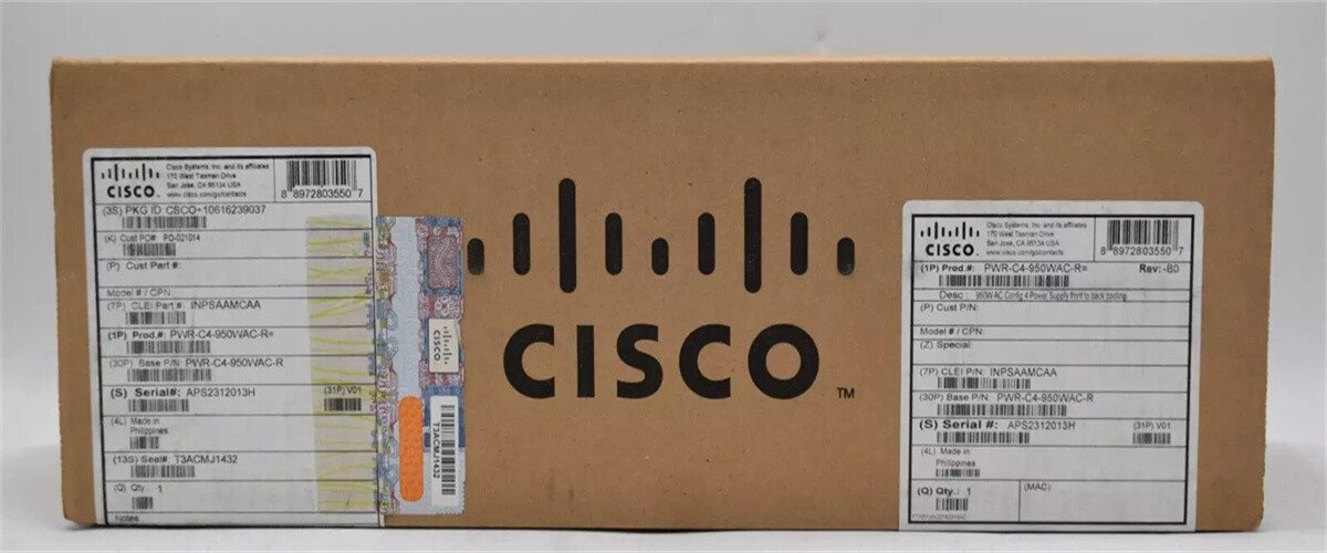 NEW Cisco PWR-C4-950WAC-R 950-Watt Front to Back Cooling Power Supply
