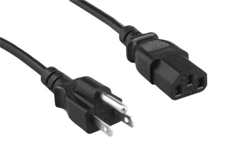 1FT-25FT Feet USA Standard AC Power Cord NEMA5-15P to IEC320 C13 18AWG 10A 125V
