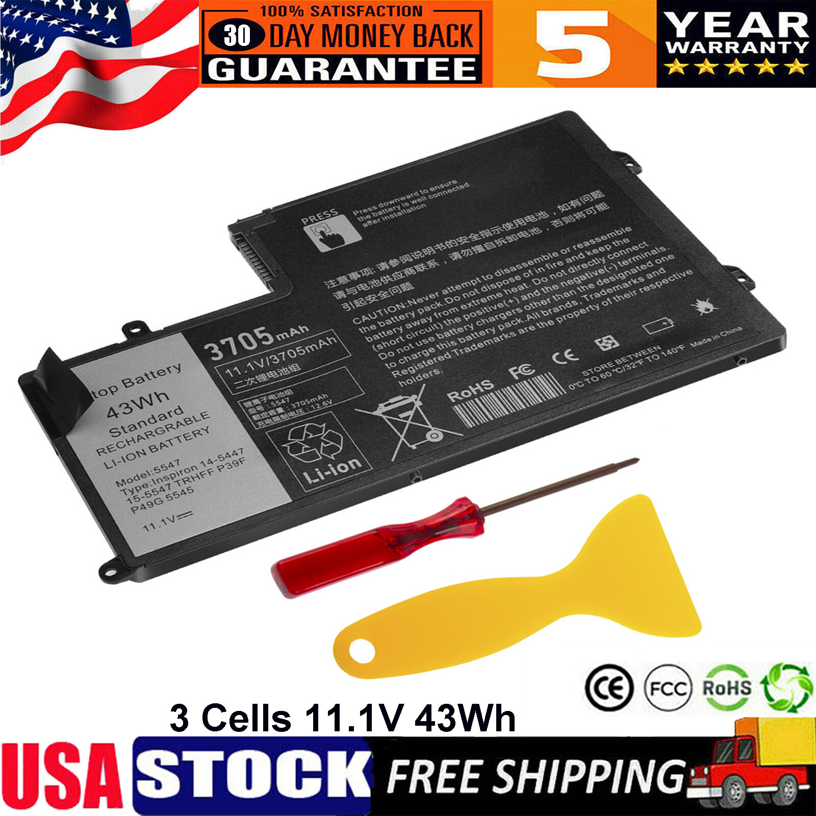 LOT BATTERY TRHFF FOR DELL Inspiron 15-5547 5545 5548 N5447 Latitude 3450 3550