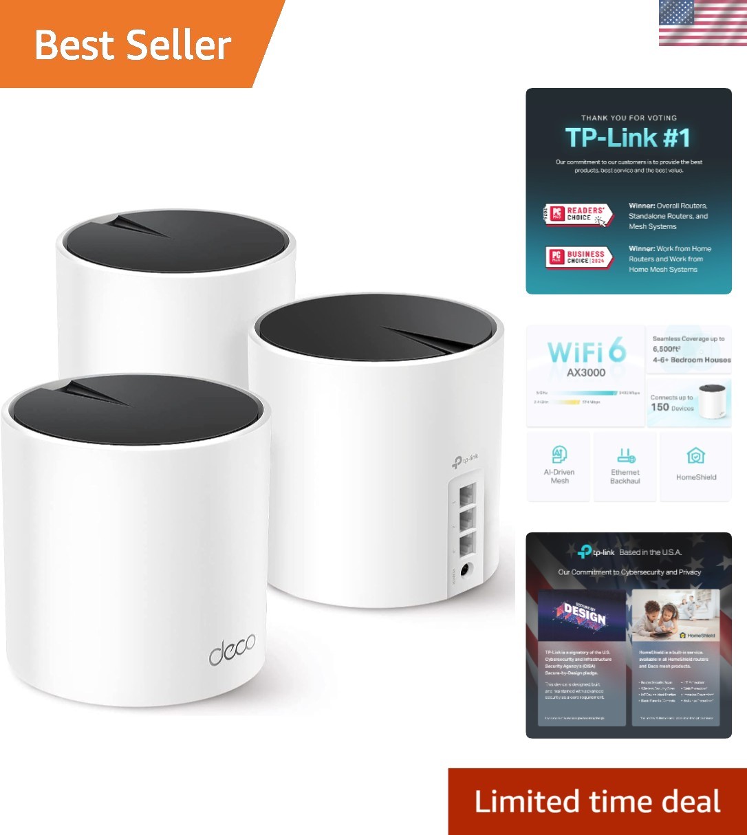 Upgrade Your Home Wi-Fi with Deco X55 AX3000 - 6500 Sq.Ft Coverage & Security