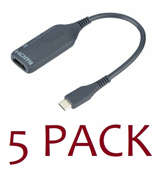 5 Pack Onn USB-C to HDMI Adapter 4" Supports up to 4k HDMI at 30 Hz (100004344)