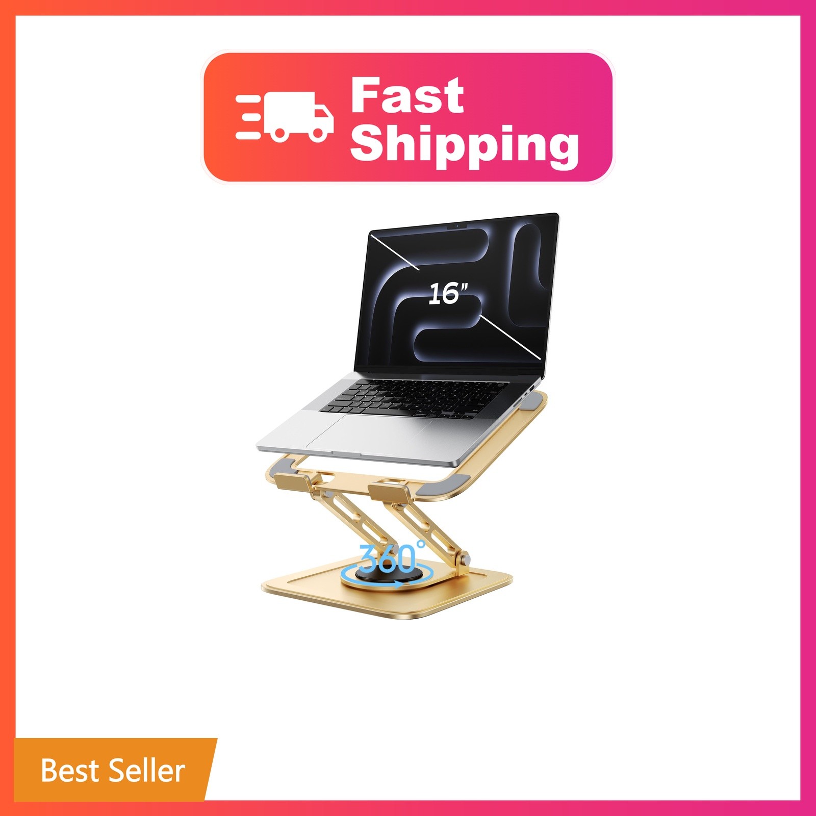 LOXP Adjustable Laptop Stand, Computer Stand with 360 Rotating Base, Ergonomi...