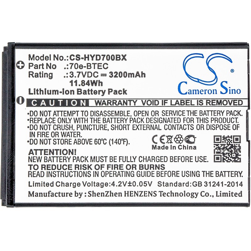 Battery Li-ion 3200mAh 70e-BTEC 60S-BATT-1 for Honeywell Dolphin 60s 70e 75e