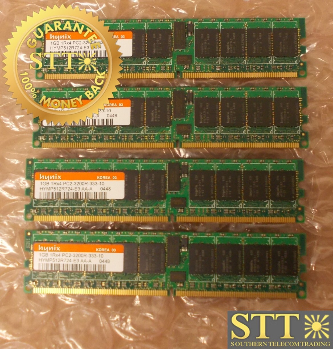 HYMP512R724-E3 HYNIX 1GB PC2-3200 DDR2-400MHZ ECC REG CL3 DIMM (LOT OF 4)
