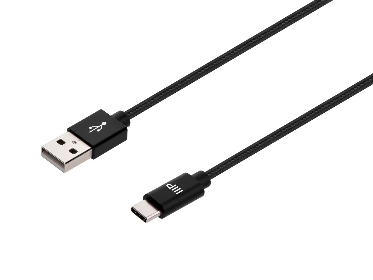 Monoprice USB 2.0 Type-C to Type - A Charge & Sync Braided Cable - 1.5ft - Black