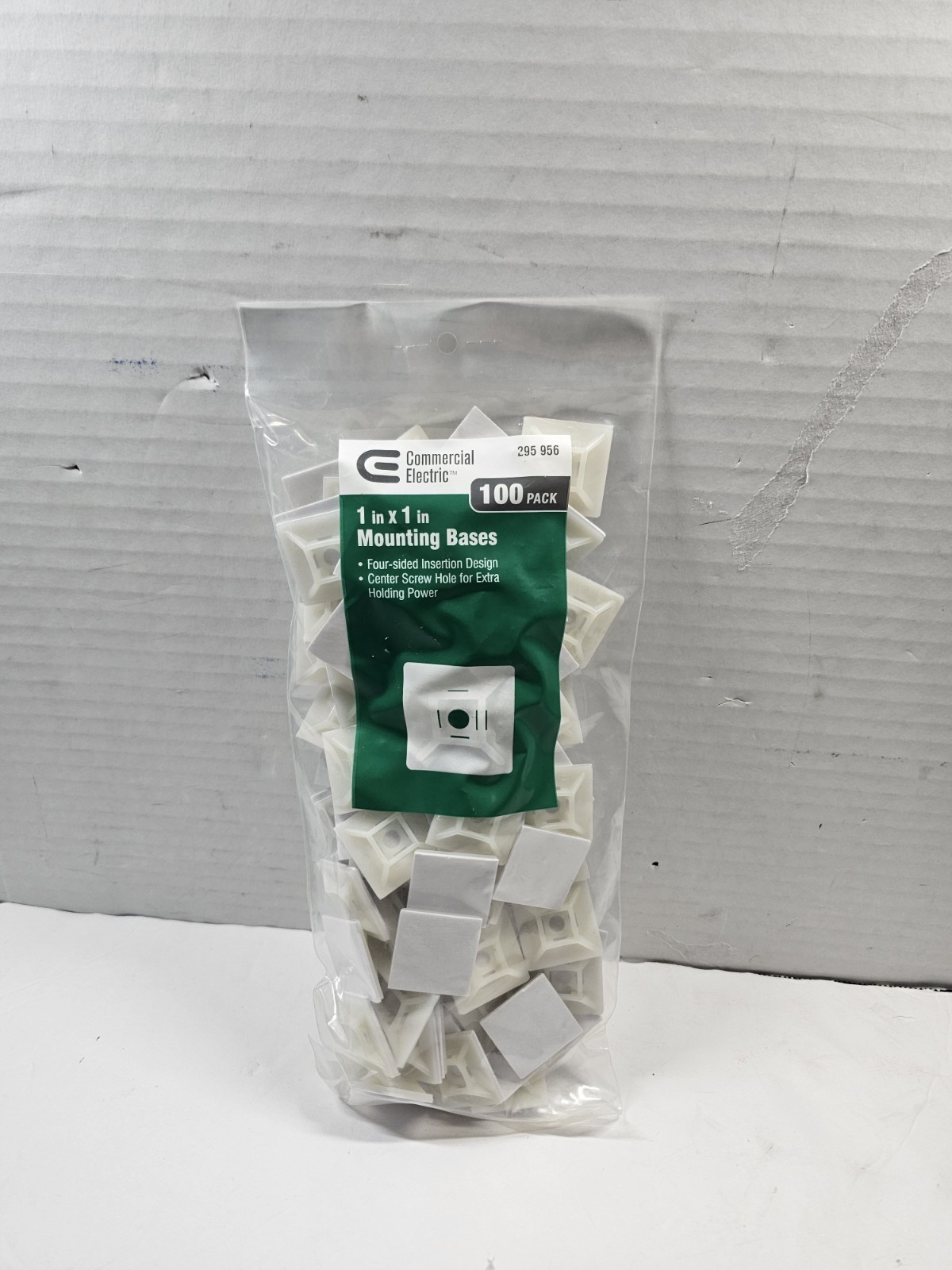 Commercial Electric 100-Pack 1” x 1” 4-Sided Mounting Bases