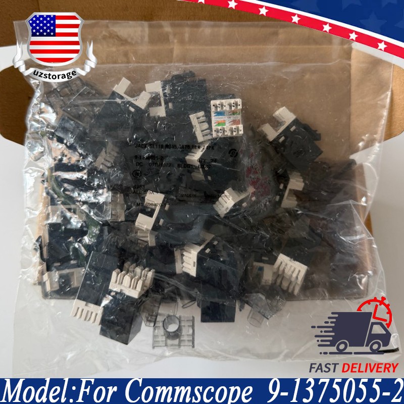24PCS Commscope 9-1375055-2 SL110 SERIES RJ45 CAT6 Modular Jack Black Dust Cover
