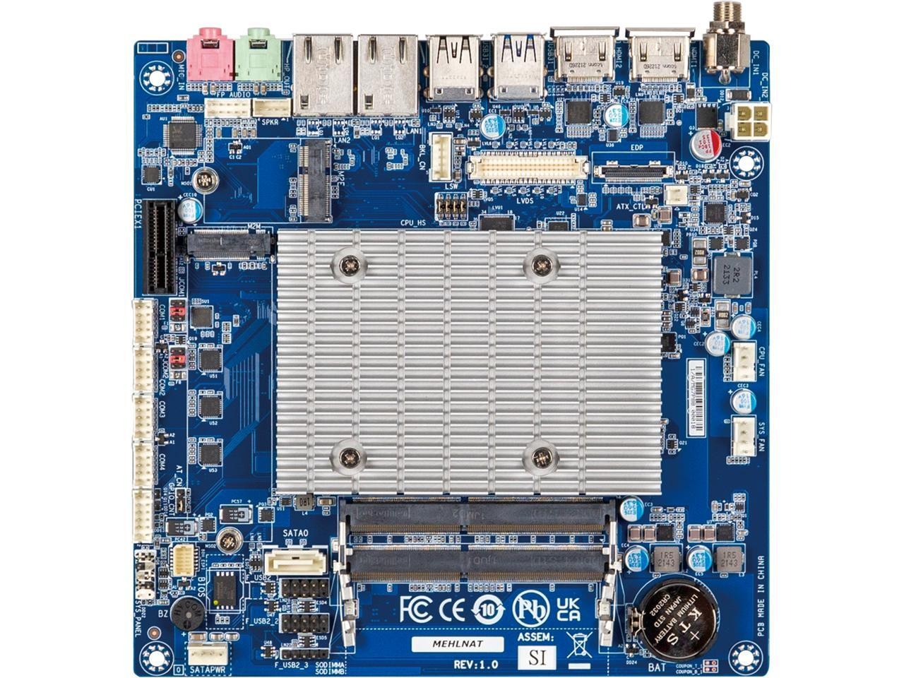 GIGAIPC iTXL-6412A Thin Mini-ITX Embedded Motherboard with Intel Celeron J6412