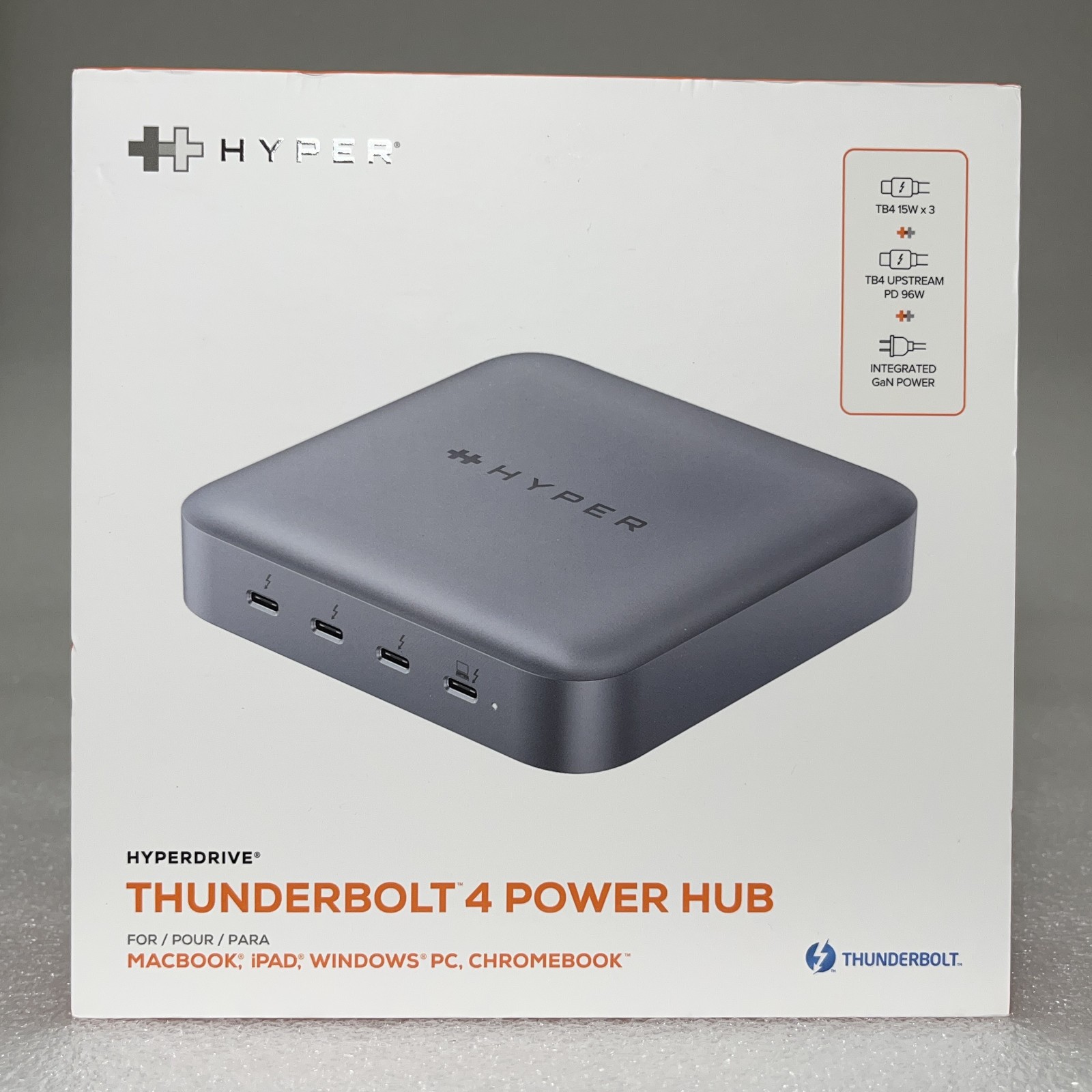HyperDrive Thunderbolt 4 Power Hub - 40Gbps - Integrated Power Supply | New OB