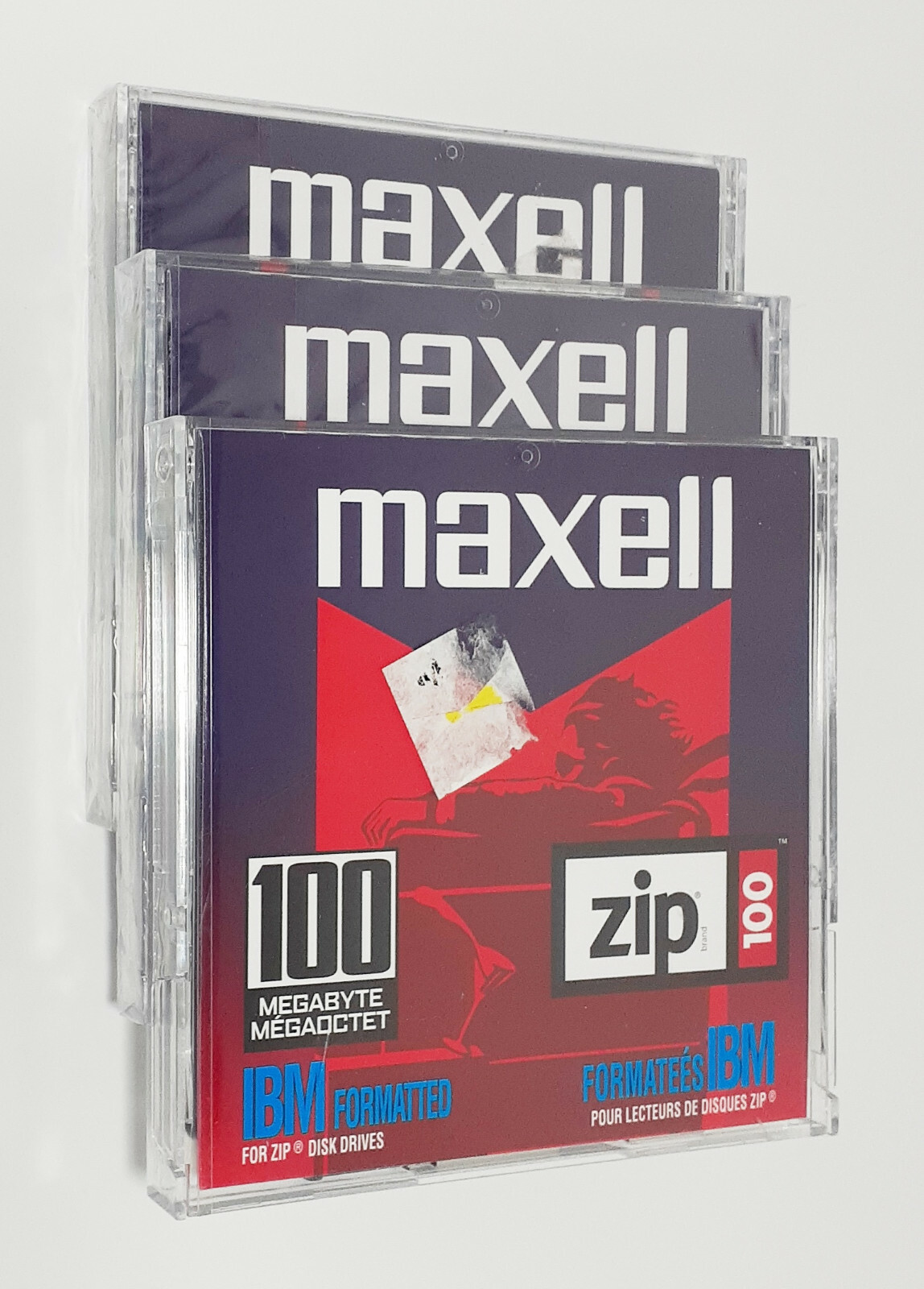 Maxell Zip Drive Disks IBM Formatted 100 Megabyte PC x3 NEW
