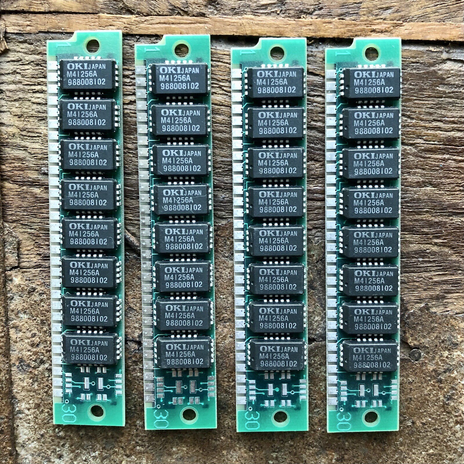 4X Vintage Apple RAM MAC SE OKI Chips 30-Pin SIMM Memory MSC2304-15YS9A 256K x9
