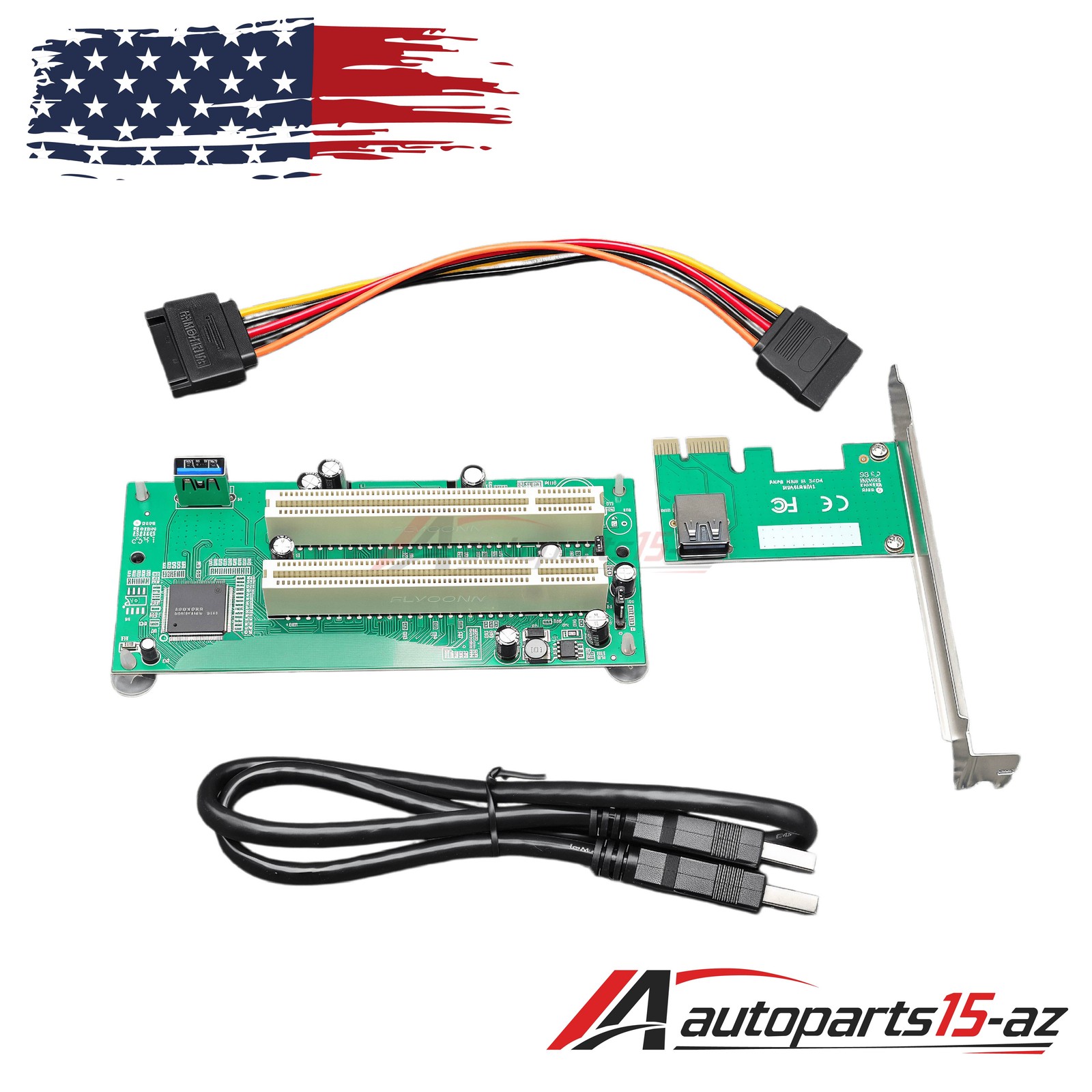PCI-Express PCI-e to PCI Adapter Card PCIe to Dual Pci Slot Expansion Card USA