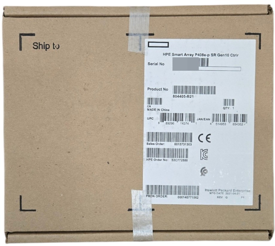 NEW HPE Smart Array P408e-p SR Gen10 12G SAS RAID Controller 804405-B21