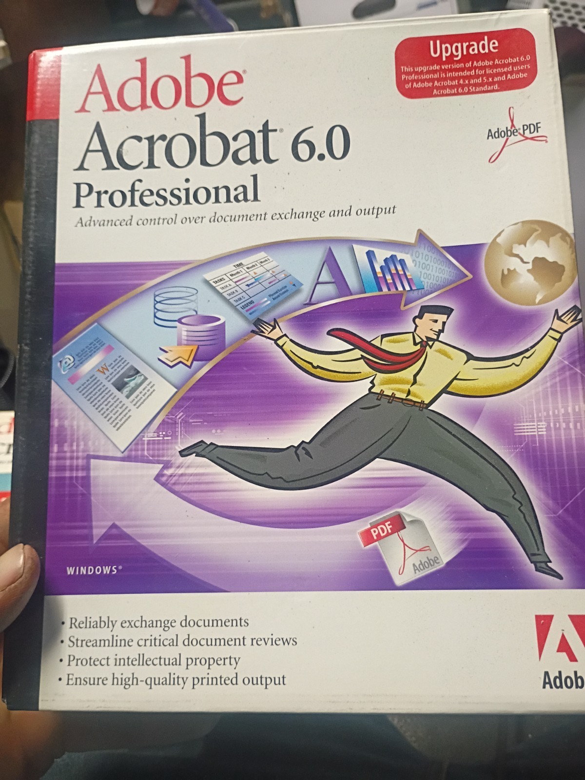 Vintage Adobe Acrobat 6.0 Professional Upgrade Box Set Big Box Software