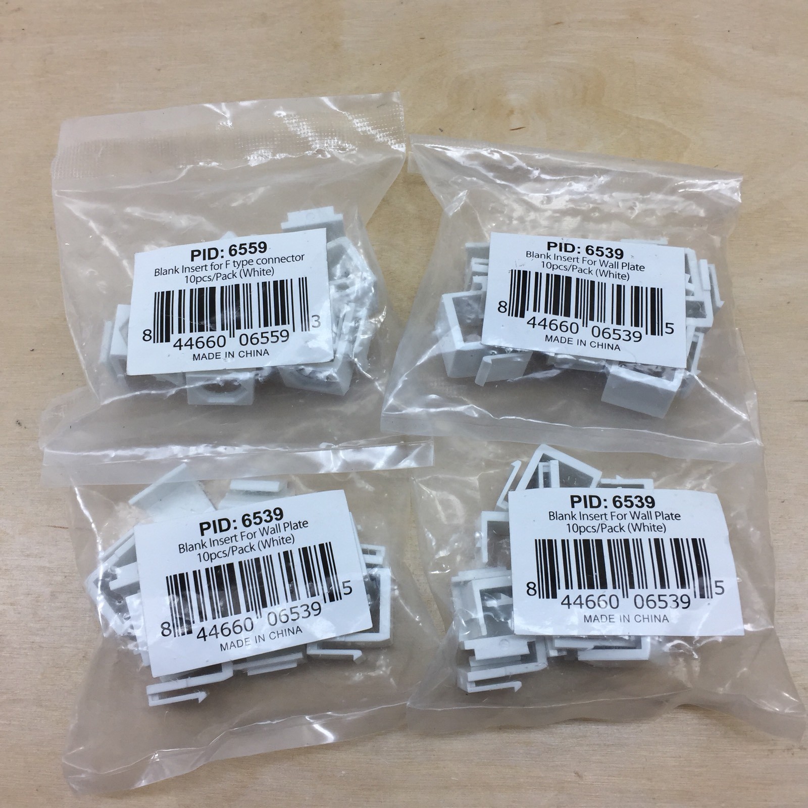 LOT OF 40-  MONOPRICE 6539 BLANK INSERT FOR TYPE CONNECTOR 10/PCS PACK