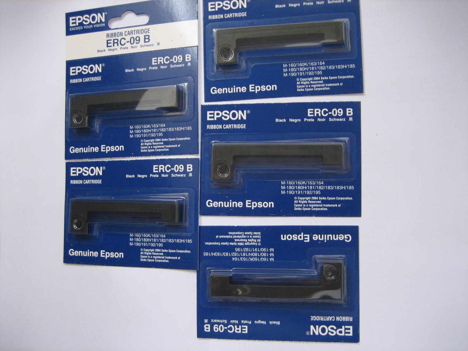 5-Pack Original Epson ERC-09B Color Ribbon Black for Dot-Matrix Printers