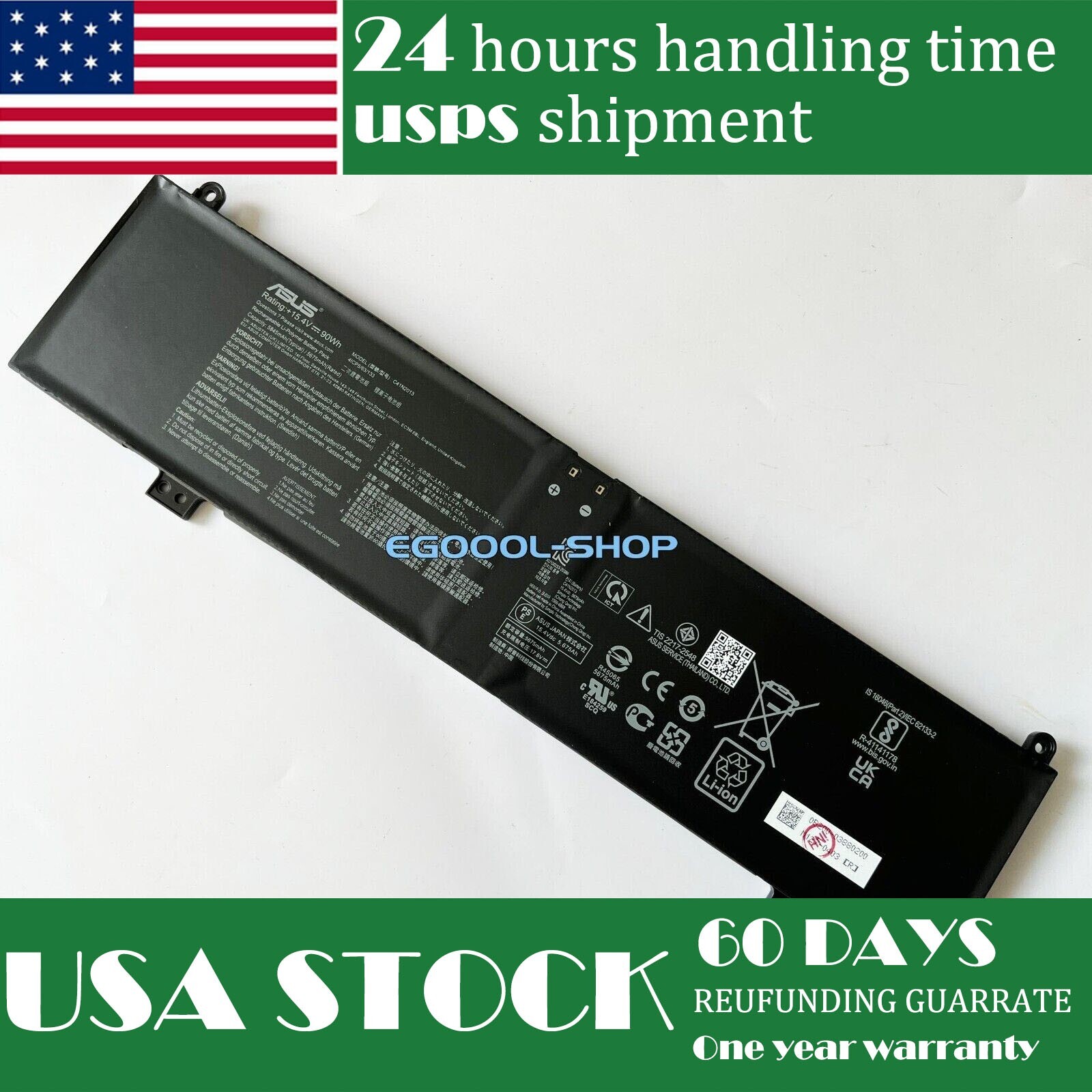 C41N2013 New OEM Battery for ASUS ROG Zephyrus M16 S17 GU603HE GU603HM GU603HR