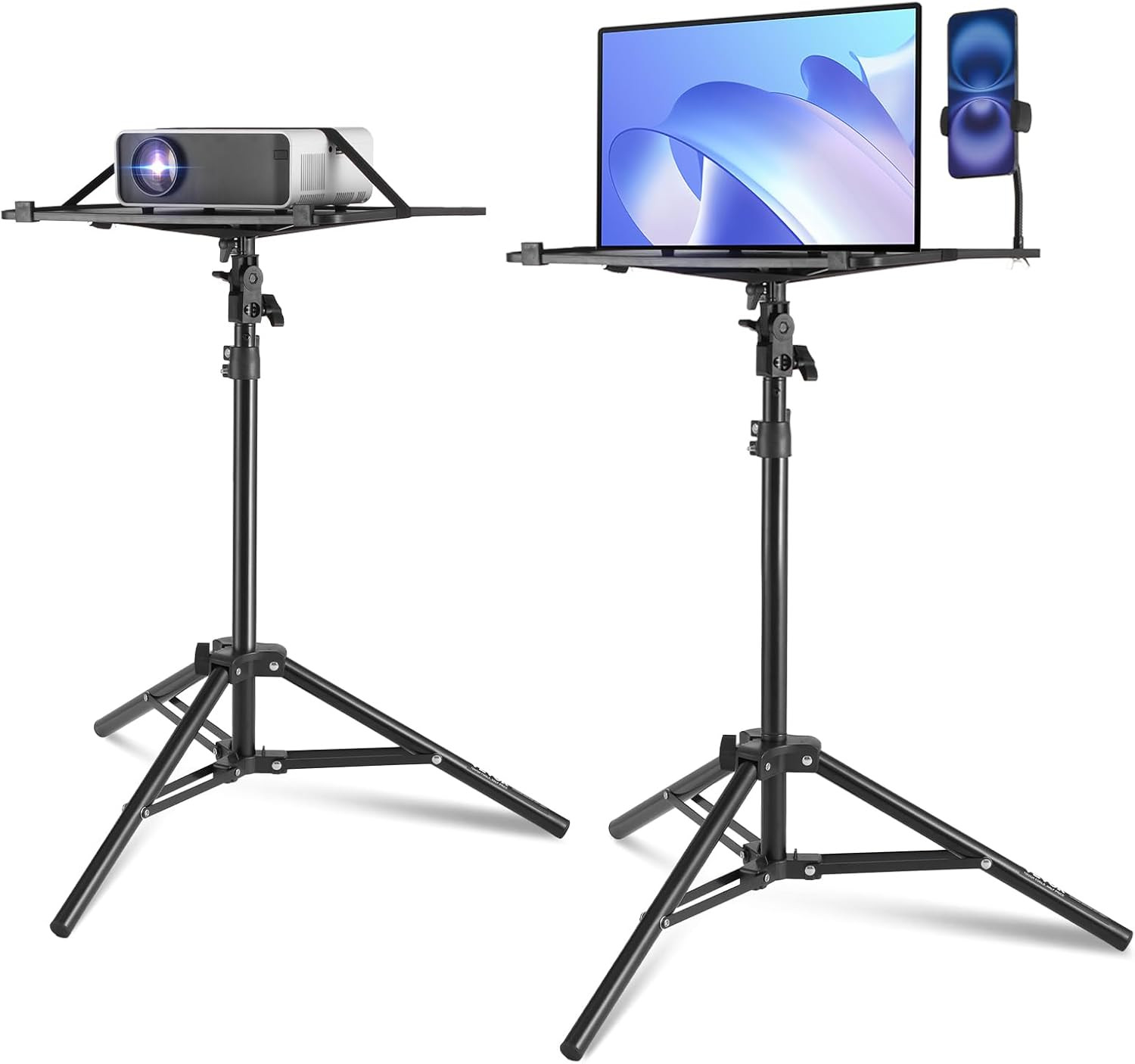 Projector Stand, Laptop Stand Tripod Adjustable Height 26.97 to 63 In, Portable