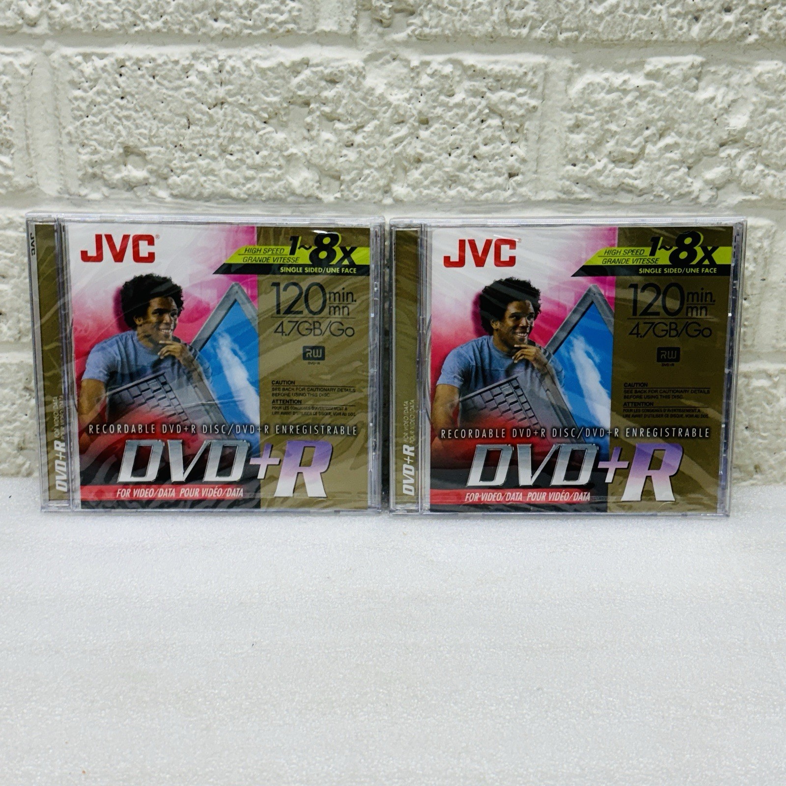 Lot of 2‼ NEW & SEALED‼ JVC Recordable DVD-R Disc 1-8x High Speed 120 min 4.7 GB