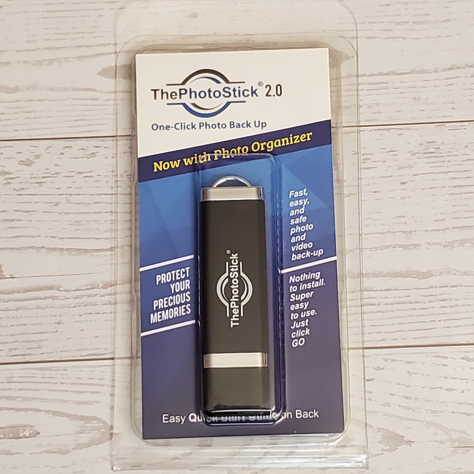 ThePhotoStick 2.0 128GB One-Click Photo Backup USB Drive Mac PC Windows