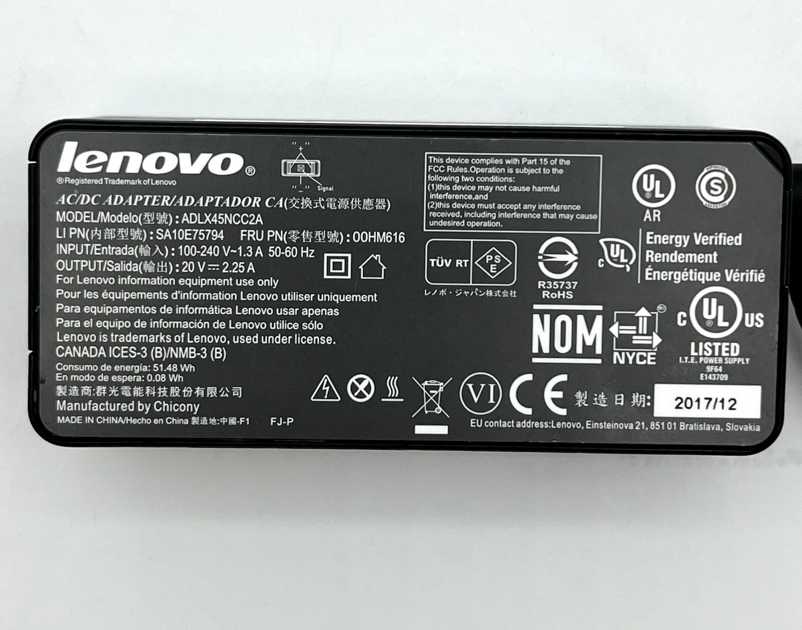 Original Lenovo 45W Charger AC Adapter Power Supply ADLX45NDC2A SQUARE TIP