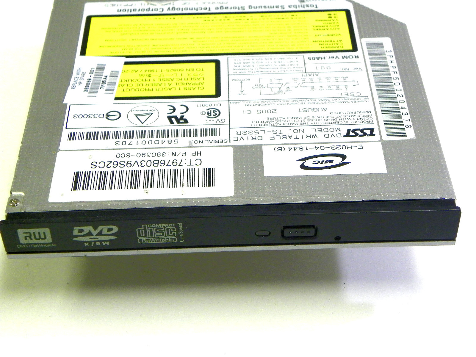 Toshiba TS-L532R Notebook IDE DVD+RW Drive HP 389896-001 Genuine