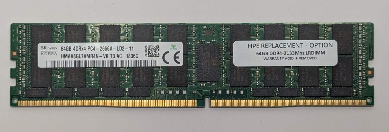 SK Hynix 64GB 4DRx4 Server RAM | PC4-2666V-LD2-11, HMAA8GL7AMR4N-VK T3 AC, 1836C
