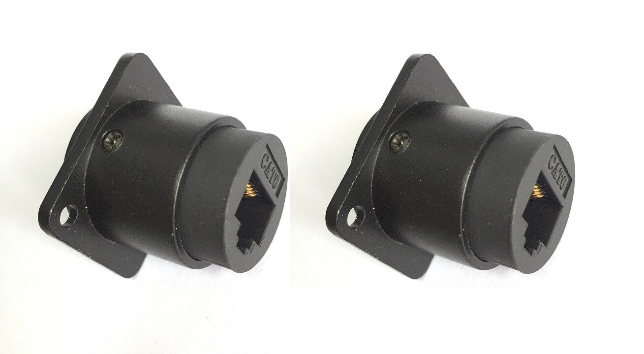 2Pcs RJ45 Adapter Cat 6 Feedthru Panel Mount (D Type) Connector-Female to Female