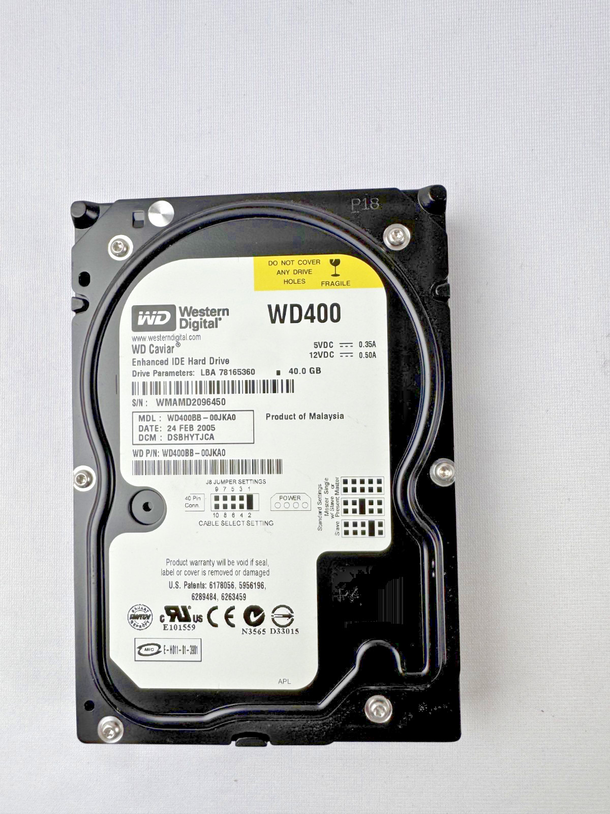 Western Digital WD400BB-00JKA0 WD Caviar Hard Drive WD400