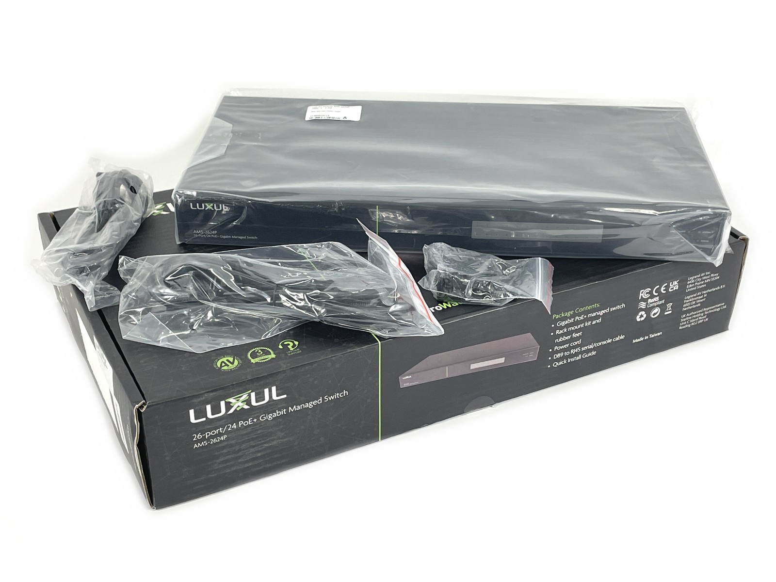 Open Box Luxul AMS-2624P 26-Port 24xPoE+ Gigabit Managed Switch