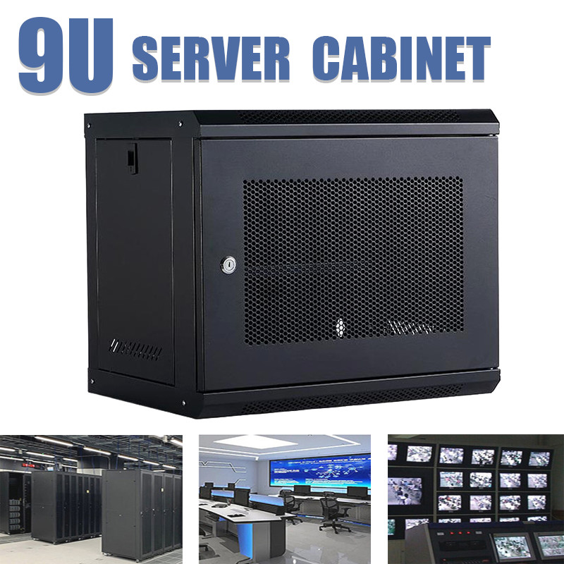 9U IT Wall Mount Network Server Data Cabinet Rack Locking Lock & Key