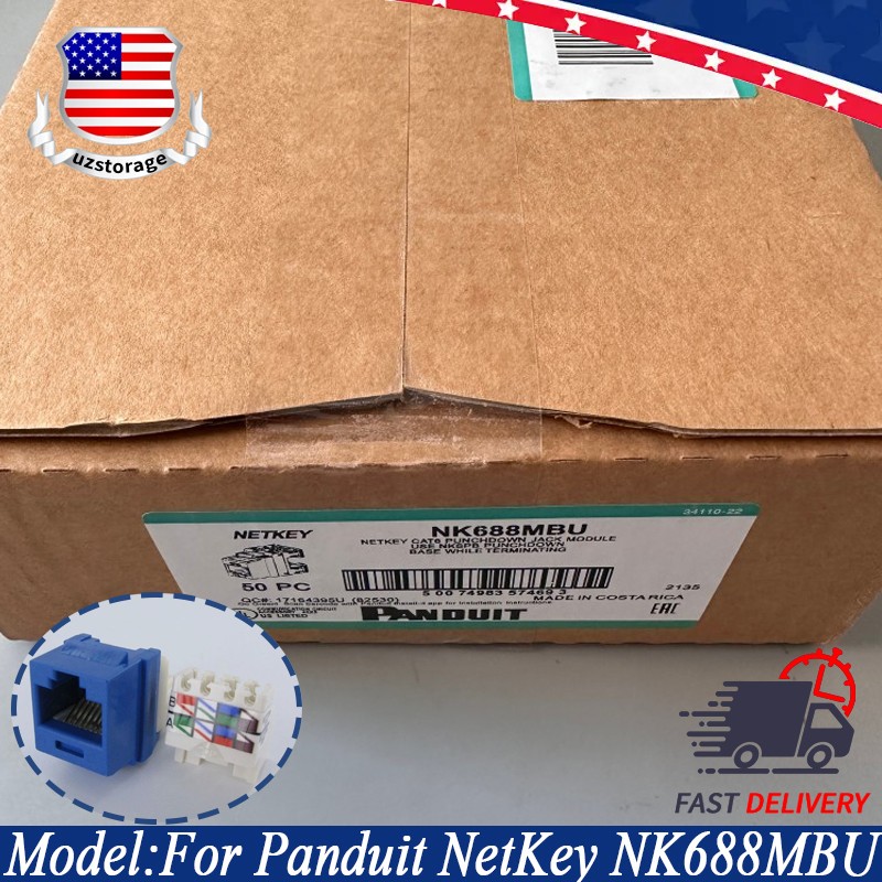 NEW For Panduit NetKey NK688MBU Cat6 Keystone Jack Blue Module (Box of 50)