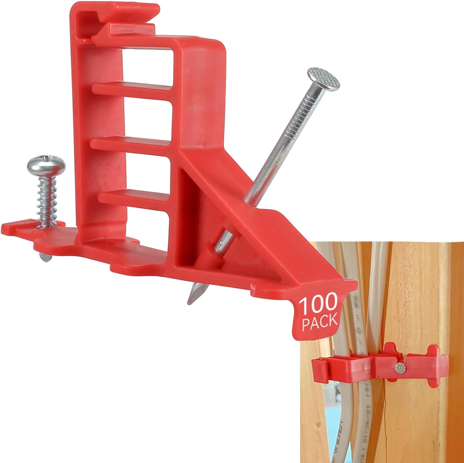 Multi Cable Staples for Romex Clips, Plastic Electrical Wire Stackers, Secures
