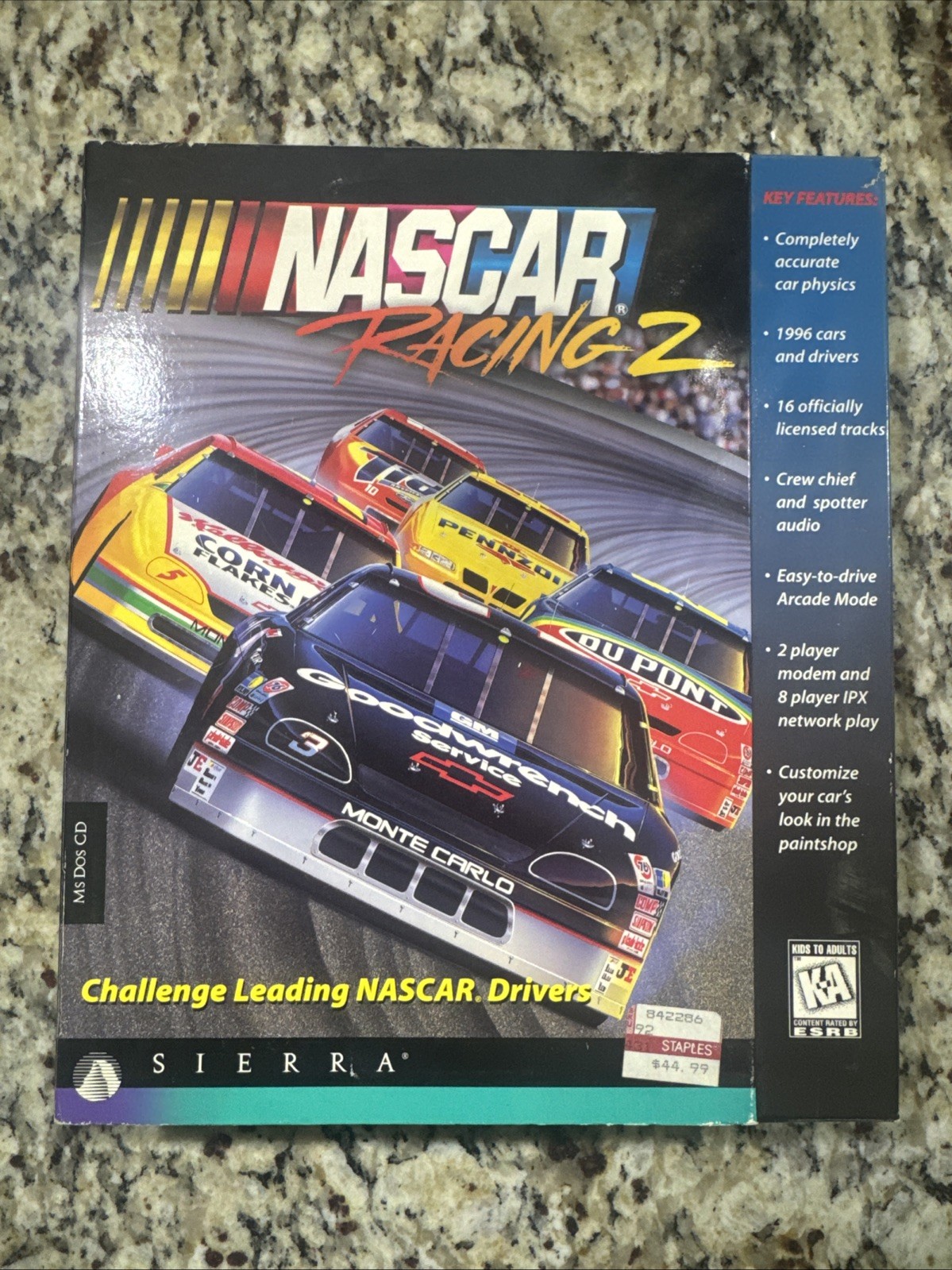 Nascar Racing 2 MS DOS CD ROM Media Complete in Box