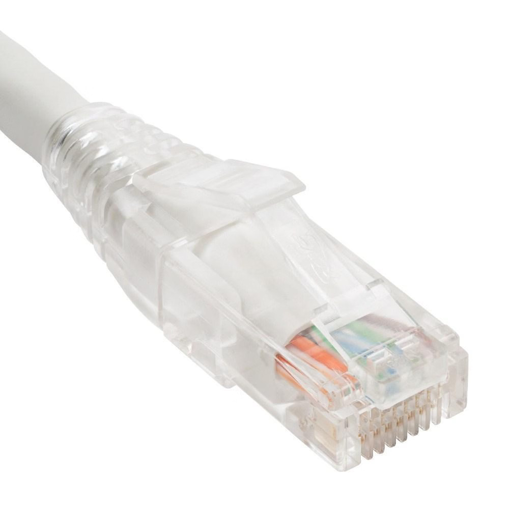 Patch cord cat6 clear boot 10 white
